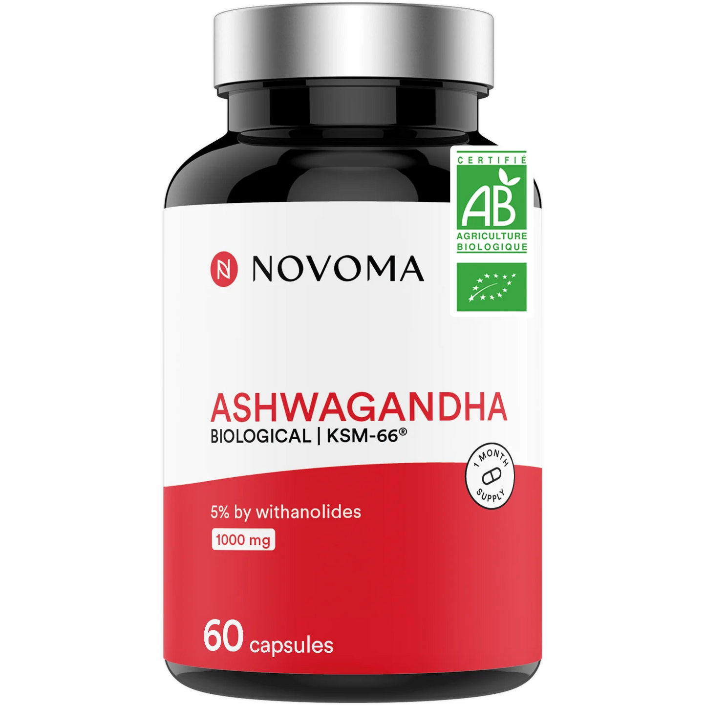Novoma Organic Ashwagandha KSM-66 – 600mg Capsules