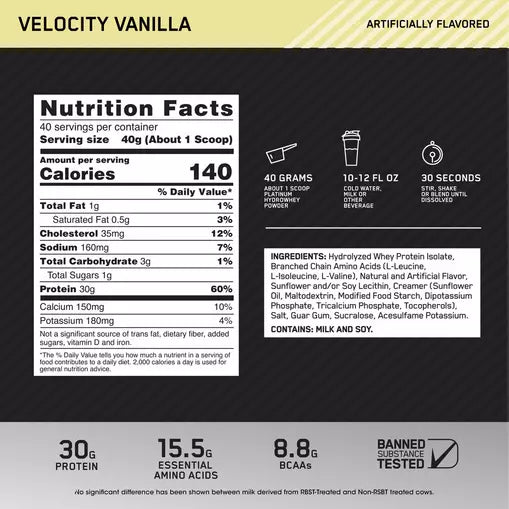Optimum Nutrition Platinum Hydrowhey