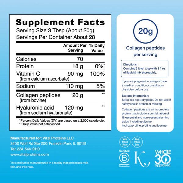 Vital Proteins Collagen Peptides Advanced – Unflavored Powder